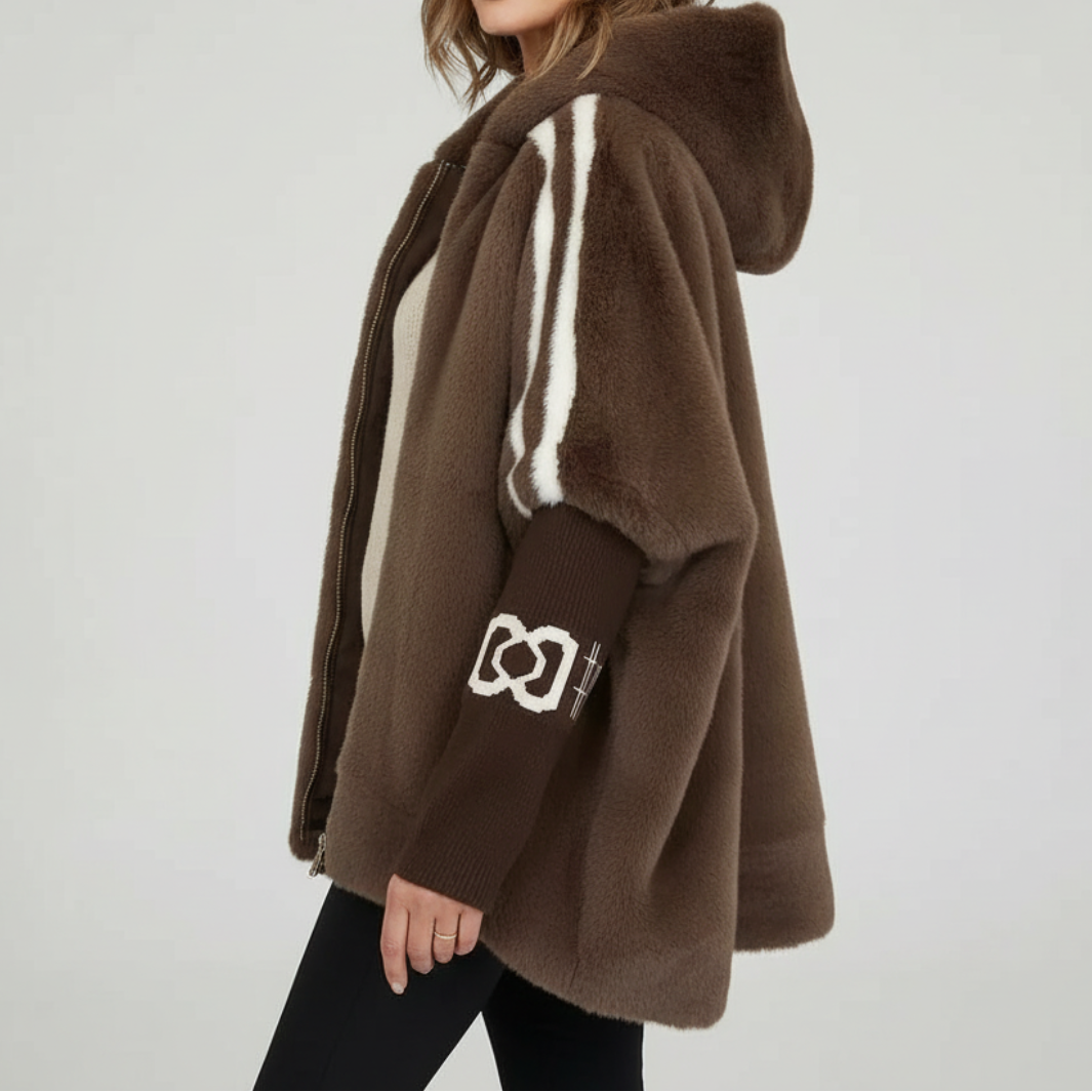 BRIELLE™ Hooded Faux Fur Jacket