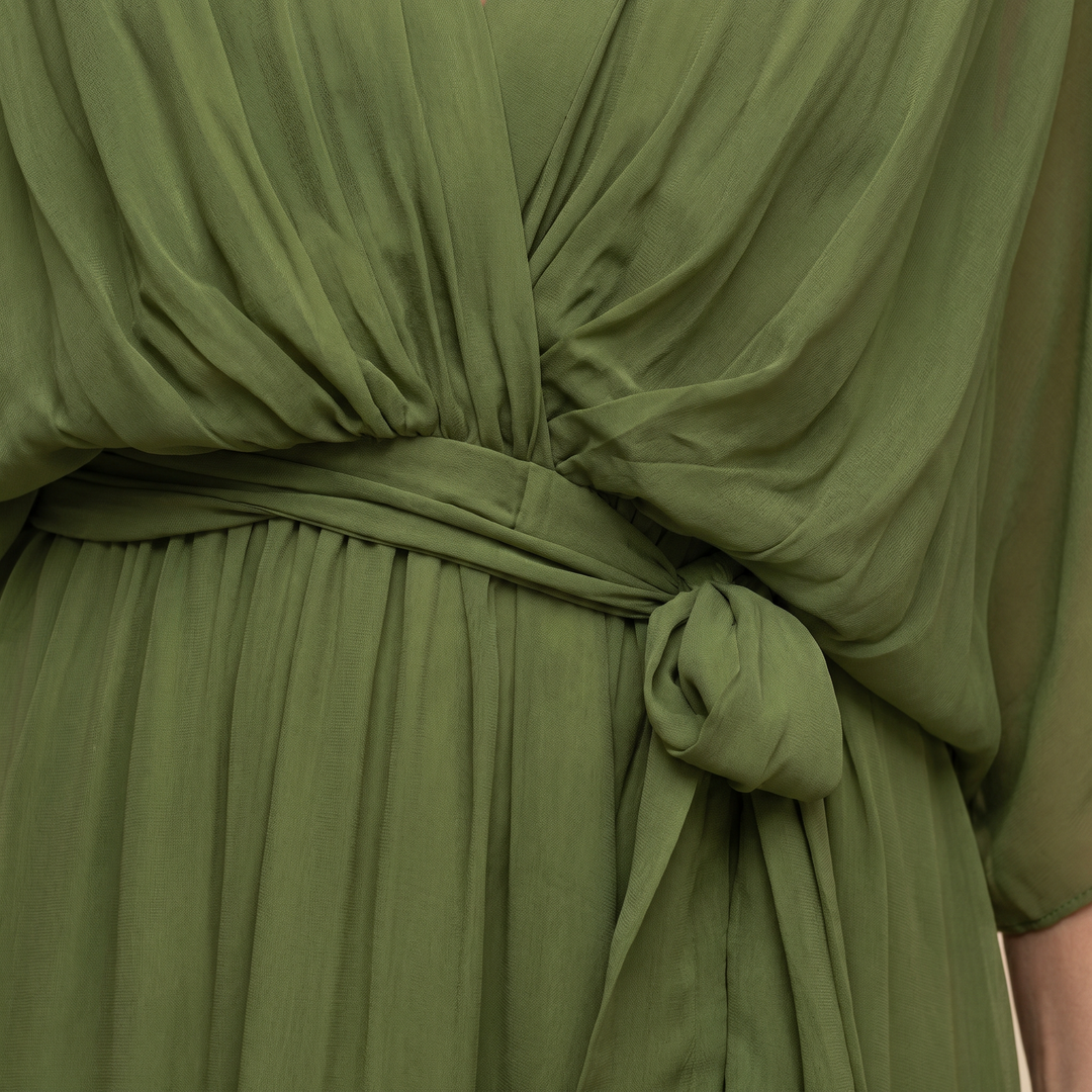 Sophia™ – Elegant Chiffon Wrap Midi Dress